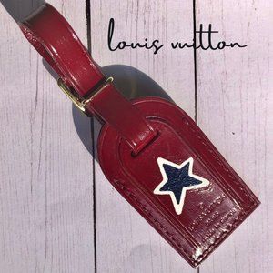 SOLD LV Luggage Tag in Red White & Blue Star Theme